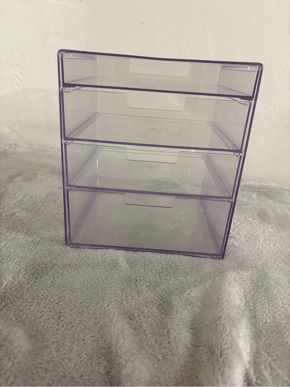 Transparent Light Purple 4-Drawer Stackable Storage Organizer